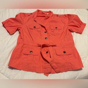 Chico's Vibrant Coral Cotton Top